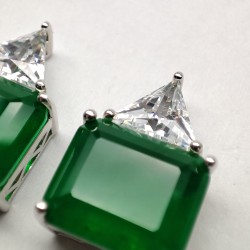  Green Triangle Stud Earrings