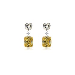 Yellow Heart Stud Earrings