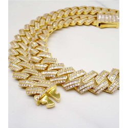 Luxury Gold-Plated Full Studded Cz Diamond Hiphop Cuban Chain Necklace