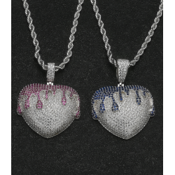 fashion hiphop iced out heart charms pendant