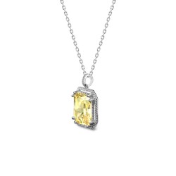 Yellow small octagonal zircon Pendant