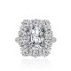 Ice cut geometric high carbon diamond ring